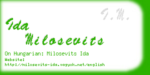 ida milosevits business card